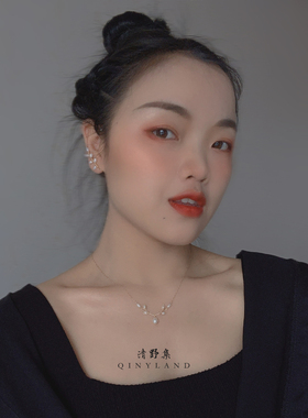 ins风包金可调节锁骨链天然珍珠