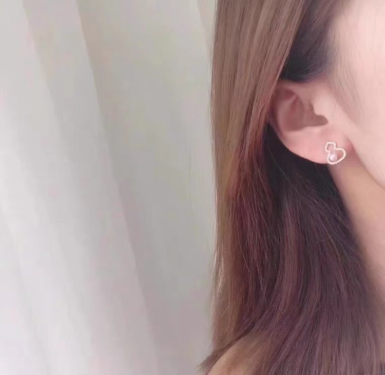 精工纯银葫芦款天然珍珠耳钉 诸暨天然淡水正圆无瑕珍珠耳钉耳夹,淘宝优惠券,粉丝福利购,淘宝优惠卷