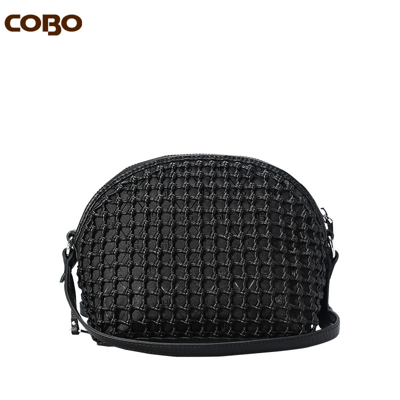 cobo /羚羊真皮手工编织头层斜挎包 COBO女士包袋