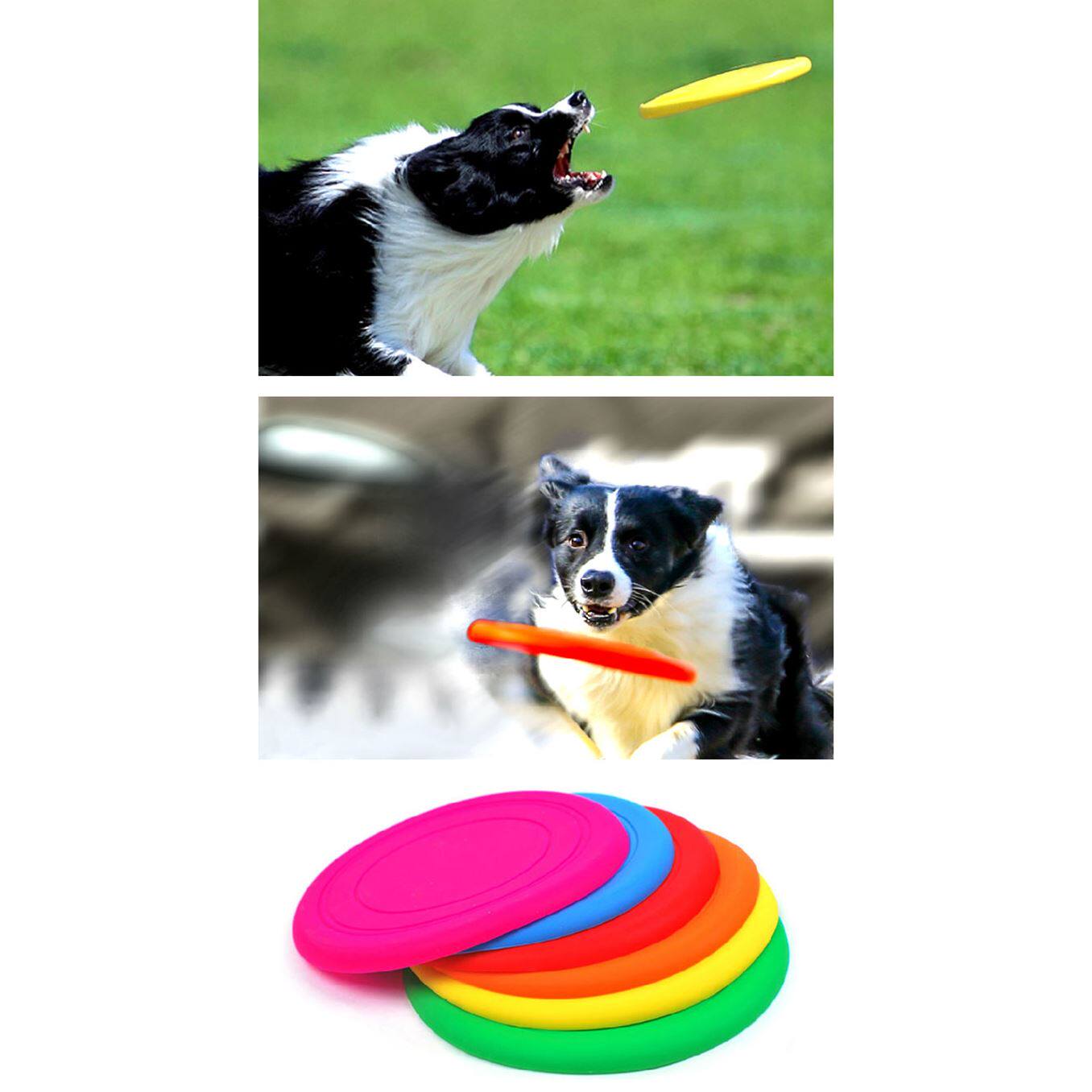 Dog Puppy Cat Pet Silicone Training Fetch Toy Frisbee Flying - 图2