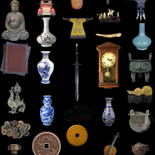 High Definition Antique Ceramics Iron Bronze Items PNG Transparent Cutout Pictures PS Poster Design Material Collection