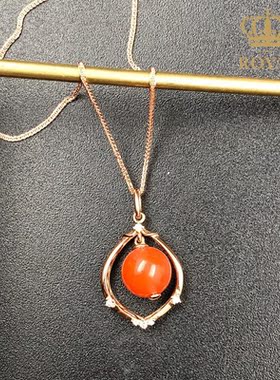 珠宝首饰艳丽风南红项链送长辈礼