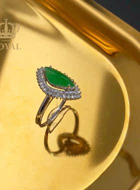 天然缅甸18k金镶嵌戒指送妈妈