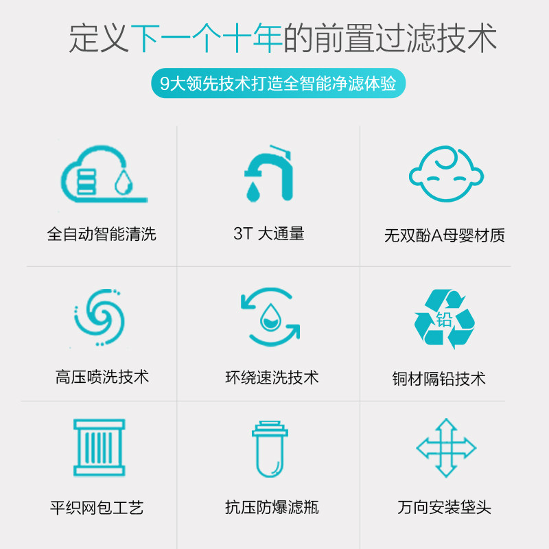 海尔家用反冲洗全屋自来水净水器 haier海尔恒利信净水器