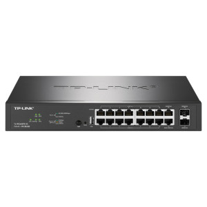 普联TP-LINK TL-R4218GPE-AC一体有线路由器16口千兆PoE供电大功率2个2.5G光口SFP多WAN易展按键AC云远程MESH