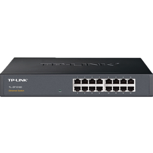 普联TP-LINK TL-SF1016D百兆16口网络交换机钢壳100M快速以太网免配置机柜式机架式带挂耳节能低功耗即插即用 - 图0