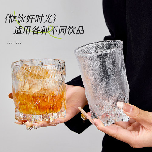 浮雕玻璃杯子水杯女高颜值家用茶杯网红ins风酒杯 果汁牛奶咖啡杯 - 图2