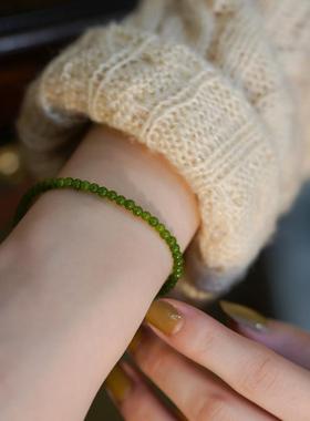 绿色小珠子手链轻奢小众精致手饰女小众设计感百搭手镯