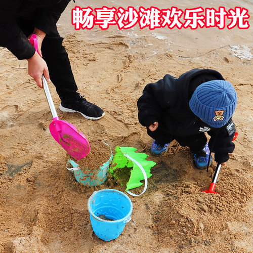 铲子儿童挖沙沙滩玩具套装玩沙子土工具海边塑料城堡小桶雪铲赶海 - 图3