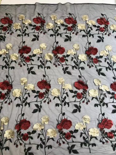 厂家直销 爆款古风汉服网纱刺绣 绣花布料 蕾丝花边面料 文贵花绣 - 图2