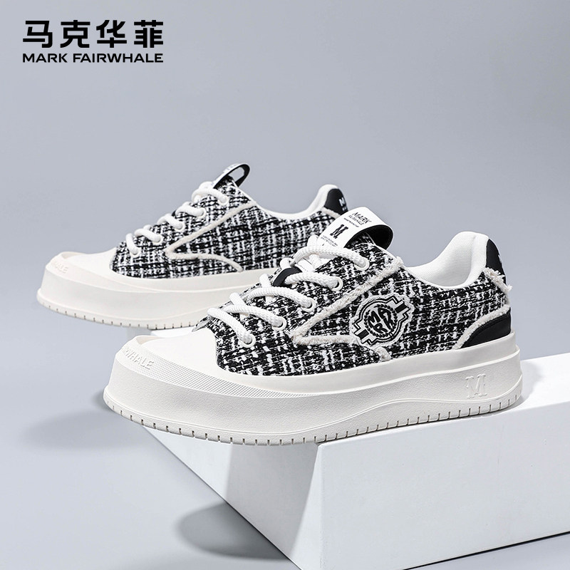 马克华菲情侣板鞋2026春季新款休闲透气男女帆布鞋厚底增高潮鞋男,淘宝优惠券,粉丝福利购,淘宝优惠卷