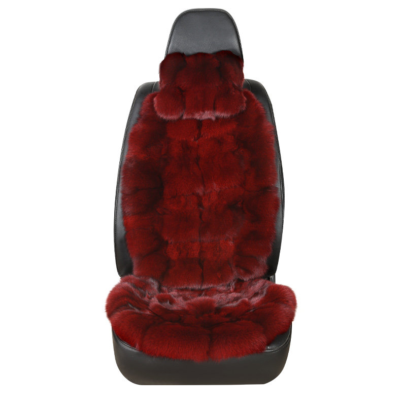 新款进口狐狸毛汽车坐垫冬季皮草座垫无靠背小三件单片通用车椅垫