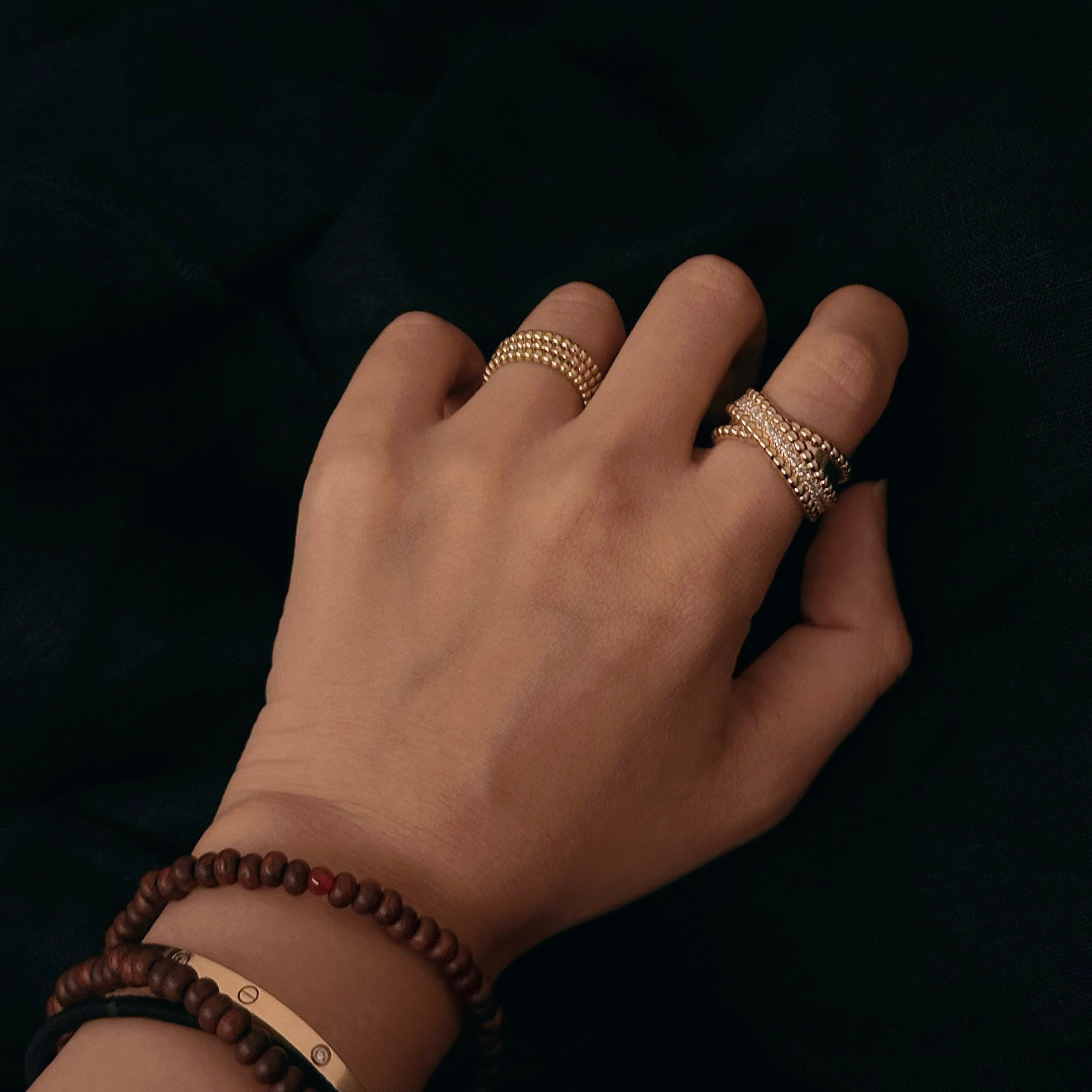 高定款设计师系列S925纯银珠珠戒指交叉麻花女时尚个性闭口戒指,淘宝优惠券,粉丝福利购,淘宝优惠卷