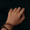 High-end designer series S925 sterling silver bead ring cross twist twist women's fashion personalized closed ring