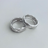 High-end S925 all-over sterling silver rhombus ring for women, light luxury, high-end, small fragrance ring
