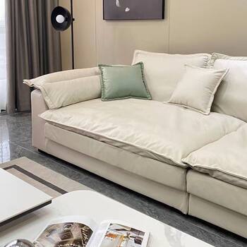 Aiweiqi Italian minimalist ເຕັກໂນໂລຊີ fabric sofa ຫ້ອງດໍາລົງຊີວິດຫ້ອງນອນຂະຫນາດອາພາດເມັນ sofa ເສັ້ນກົງທີ່ທັນສະໄຫມງ່າຍດາຍ