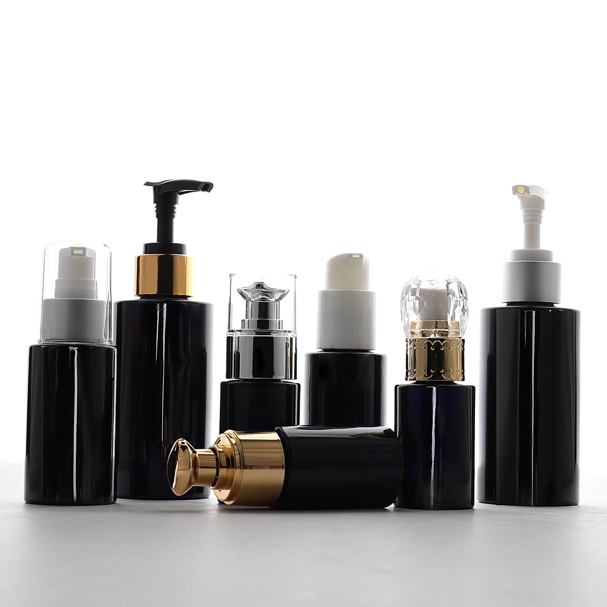 HOPECK进口抗蓝光避光紫玻璃瓶18/24牙30-120ml按乳液泵粉底液瓶,淘宝优惠券,粉丝福利购,淘宝优惠卷