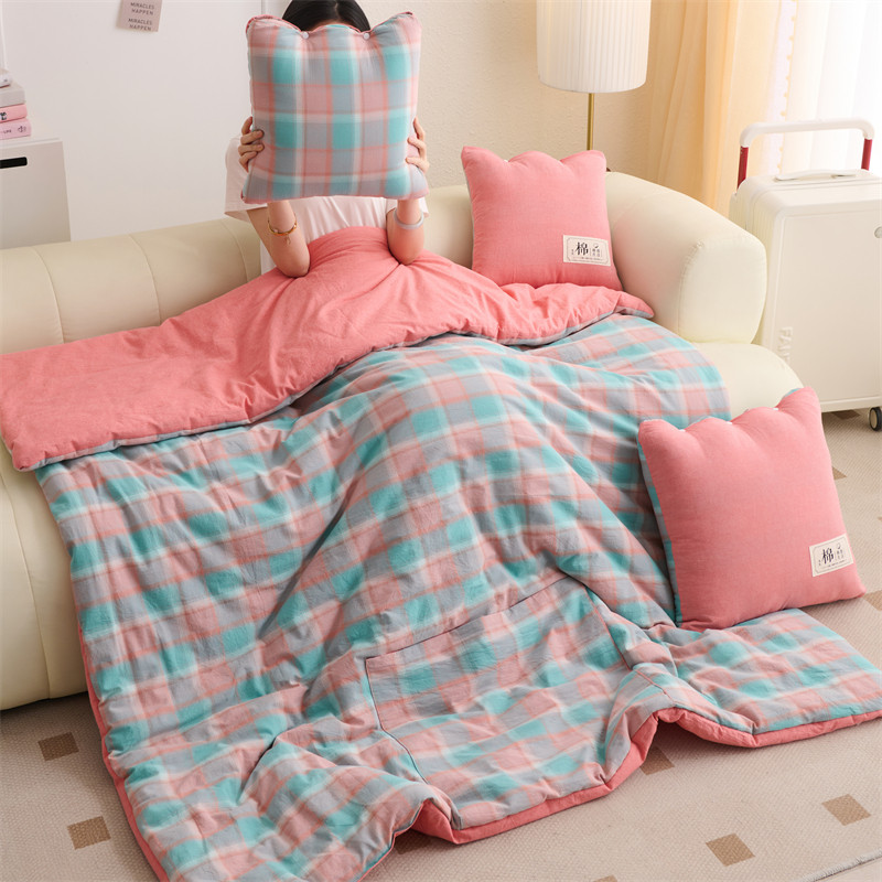 抱枕被子两用纯棉二合一车载靠垫被办公室午睡沙发空调被车载四季,淘宝优惠券,粉丝福利购,淘宝优惠卷