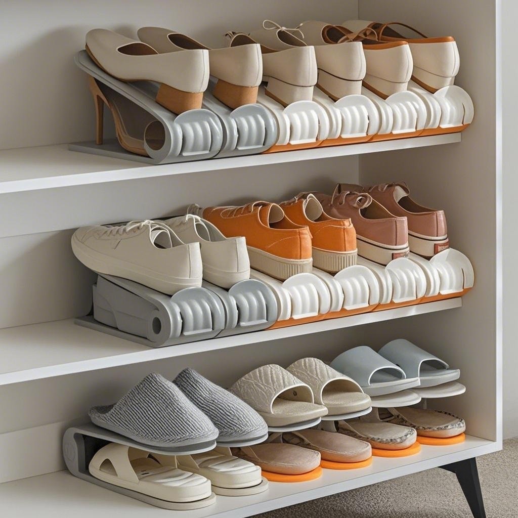 10个装 双层鞋架收纳神器可调节鞋柜省空间鞋架子分层隔板鞋托架,淘宝优惠券,粉丝福利购,淘宝优惠卷