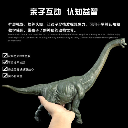 侏罗纪仿真东波腕龙恐龙模型长颈龙玩具实心地震龙摆件儿童礼物 - 图0
