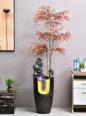 巧娜树脂流水现代客厅风水轮加湿