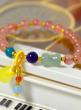 DIY女天然南红手链手串单圈佛珠