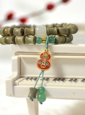 檀木手串盘玩女生盘串莲花楼手链