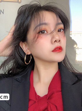 韩国气质网红金属圆圈耳环耳圈女