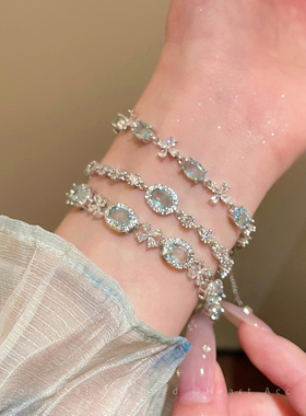 清冷感~爆闪精致高级感椭圆花朵手链女款韩系高颜值绝美仙气手饰