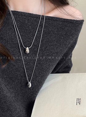 极简水滴项链女轻奢百搭高级感长款毛衣链2025新款爆款气质卫衣链