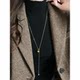 Golden tiger eye stone pull-out necklace for women light luxury high-end temperament sweater chain 2025 new fashion accessories