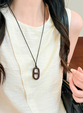 新中式国风长款腊肠狗项链女