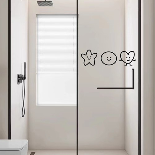 ins风有趣的可爱笑脸玻璃门镜子创意腰线装饰贴纸店铺橱窗装饰 - 图2