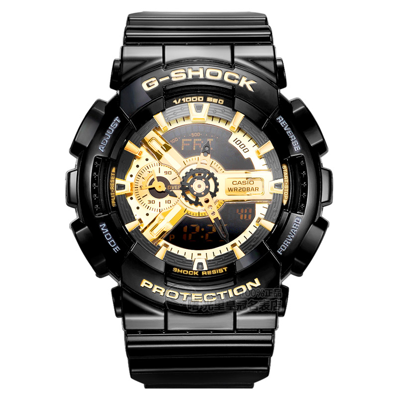 卡西欧手表男 G-shock黑金运动防水防震指针石英男表GA-110GB - 图3