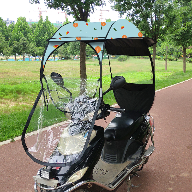 电动车摩托车防晒黑胶遮阳伞电瓶车雨棚蓬电车新款挡风罩防雨车棚 - 图1