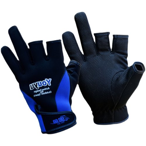 钓鱼手套男冬季防刺防水飞磕防滑专用露半指抓鱼防割路亚装备大全 - 图3