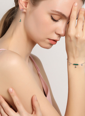 yingboos925银原创女绿色手链