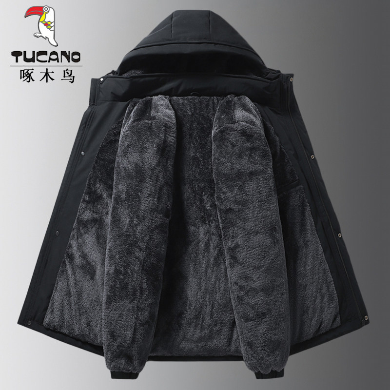 啄木鸟中老年棉服男冬季加绒加厚棉衣爸爸冬装棉袄外套老头爷爷,淘宝优惠券,粉丝福利购,淘宝优惠卷