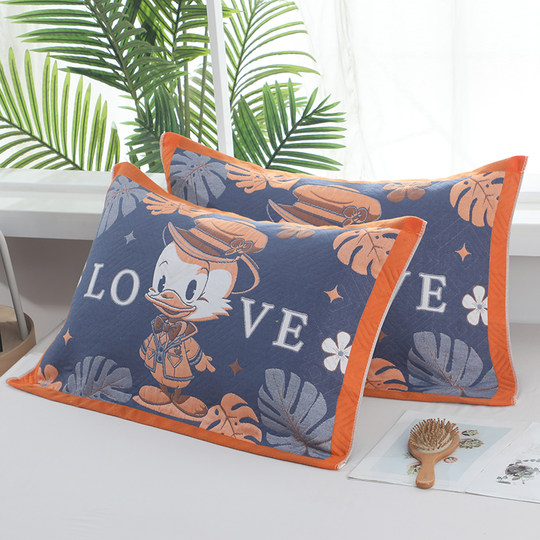 纱布棉枕巾加大加厚家用纯棉纱布现代枕头巾学生耐脏回礼情侣四季