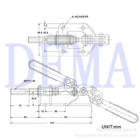 正厂现货得马牌DEMA-302F快速夹具推拉式快速夹钳前后拉锁紧 - 图0