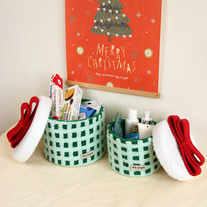 新年礼物盒棉线收纳筐儿童零食玩具置物羊羔绒大容量春节撞色礼盒,淘宝优惠券,粉丝福利购,淘宝优惠卷