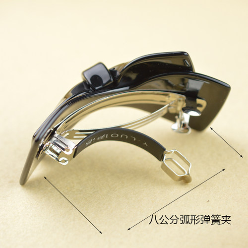 中号韩版正品蝴蝶结亚克力弹簧夹 百搭马尾横夹顶夹发卡头饰 - 图2