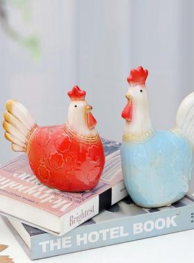 创意陶瓷鸡摆件吉祥物家居客厅