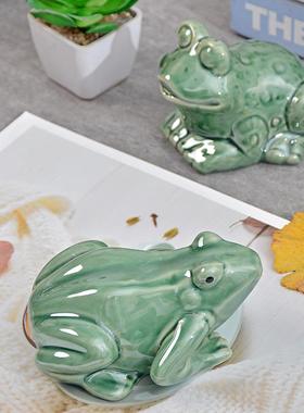 青蛙鱼缸装饰品陶瓷照此简约现代