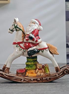 陶瓷摆件美式复古桌面圣诞乡村