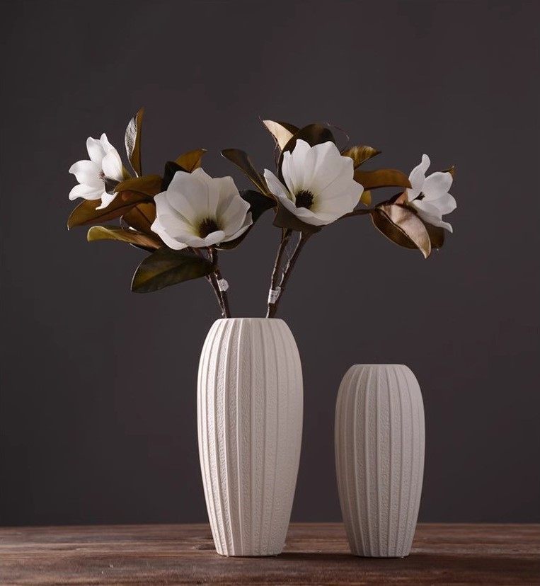 简约花瓶陶瓷花瓶白色花瓶轻奢高级感大号插花客厅装饰精致摆件,淘宝优惠券,粉丝福利购,淘宝优惠卷