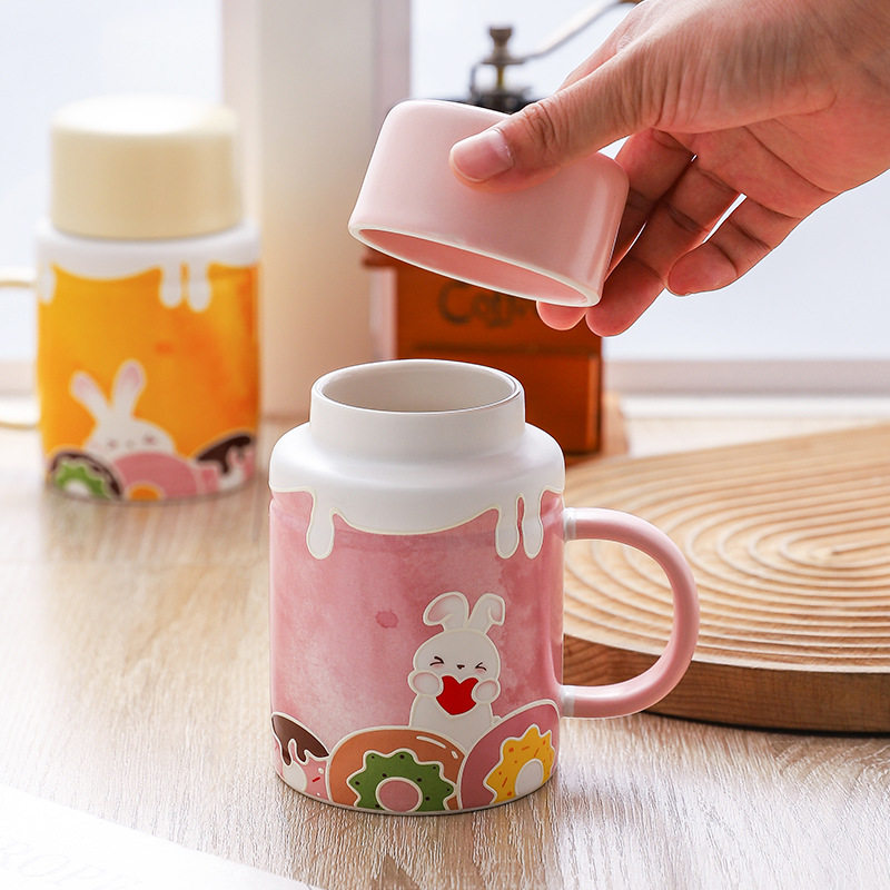 可爱复古水壶造型马克杯带盖陶瓷杯子女生水杯个性生日礼物伴手礼,淘宝优惠券,粉丝福利购,淘宝优惠卷