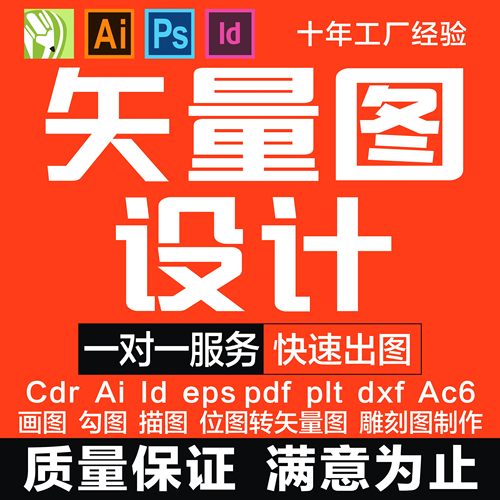 矢量图制作 cdr设计图片翻版 PS抠图雕刻图代画ai勾图源文件制作-图0