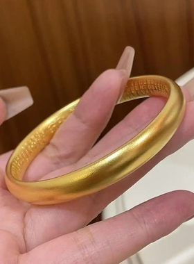 仿真黄金心经素圈泥鳅背手镯女