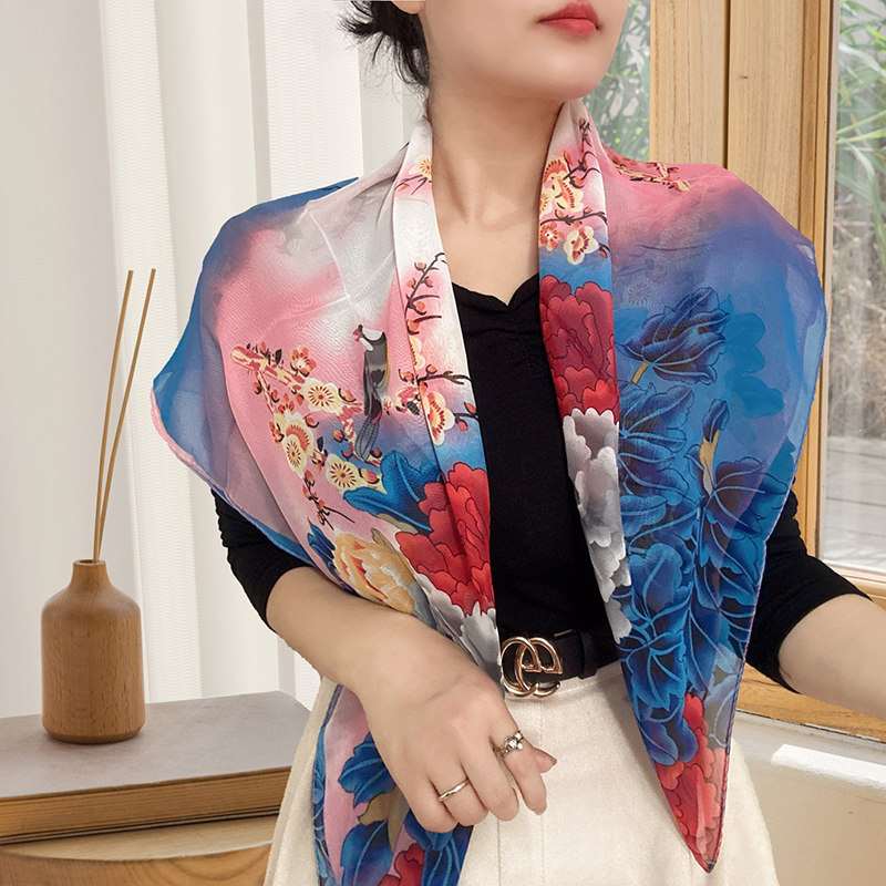 95CM大尺寸雪纺印花方巾女百搭韩版丝巾包头巾方巾纱巾防晒围巾,淘宝优惠券,粉丝福利购,淘宝优惠卷